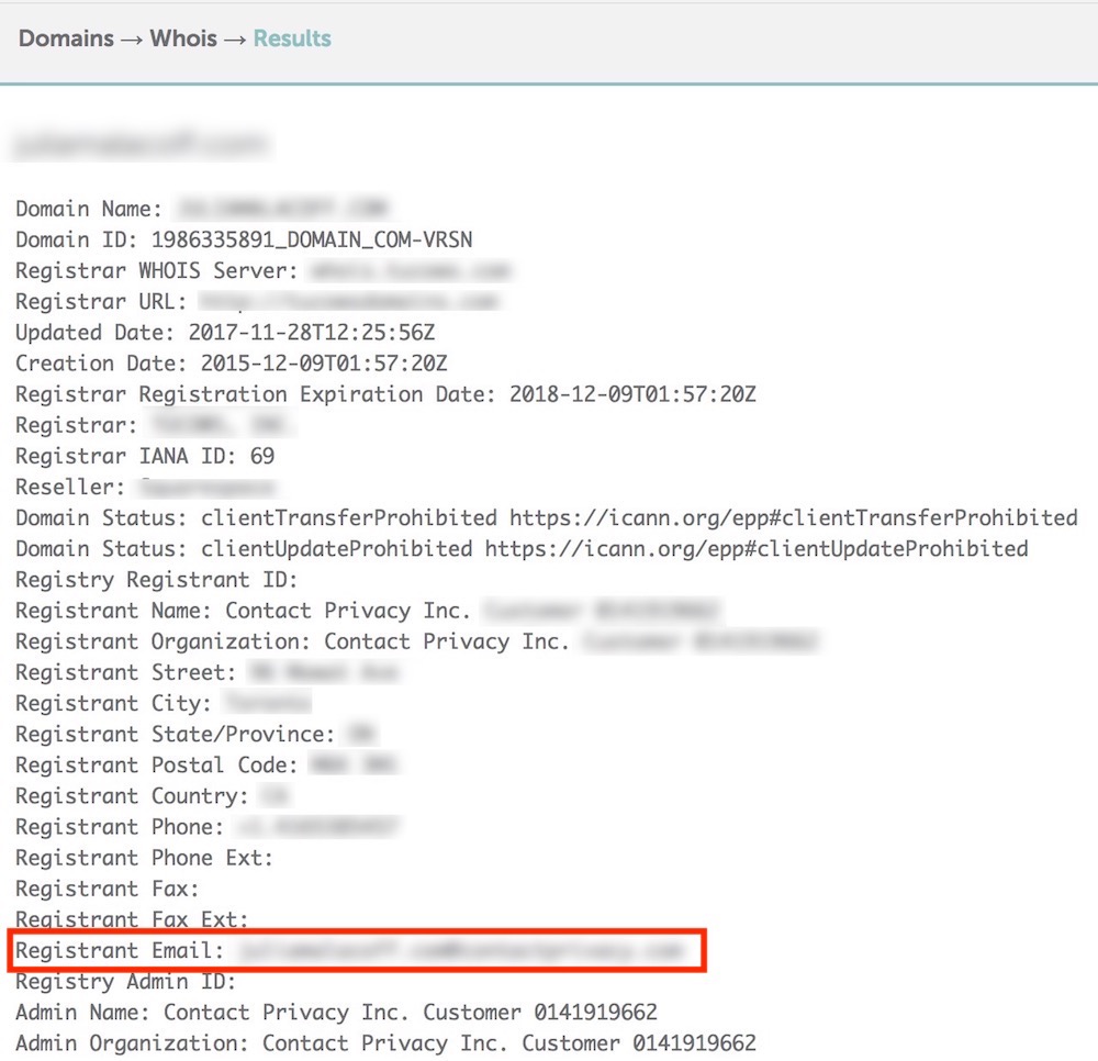 Namecheap WHOIS Lookup Example